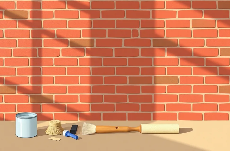 Outils de peinture disposés dans l'ordre des étapes du chantier